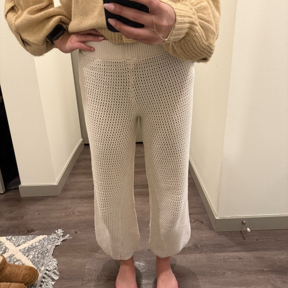 Sincerely Jules: Cream Knit Cropped Pants
